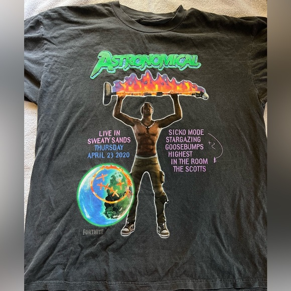 Travis Scott cactus Jack astronomical Fortnite collab XL graphic t shirt - Picture 2 of 6